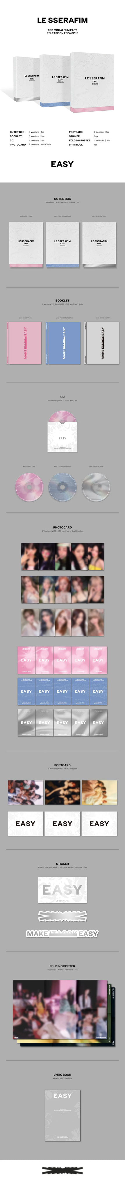 LE SSERAFIM - EASY - 3rd Mini Album (Compact Ver.)