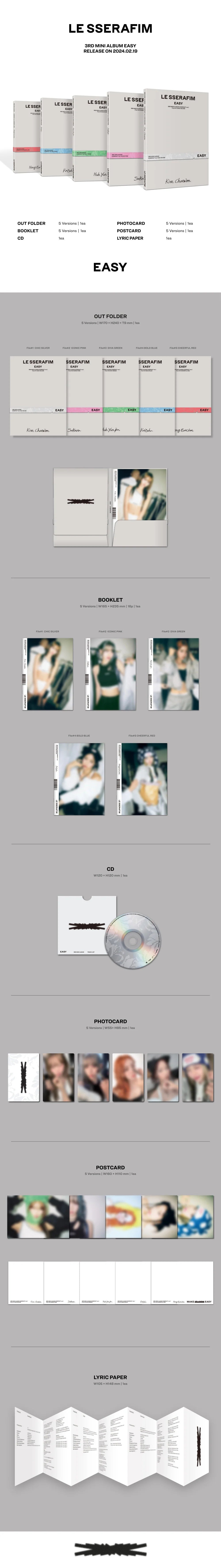 LE SSERAFIM - EASY - 3rd Mini Album (Compact Ver.)