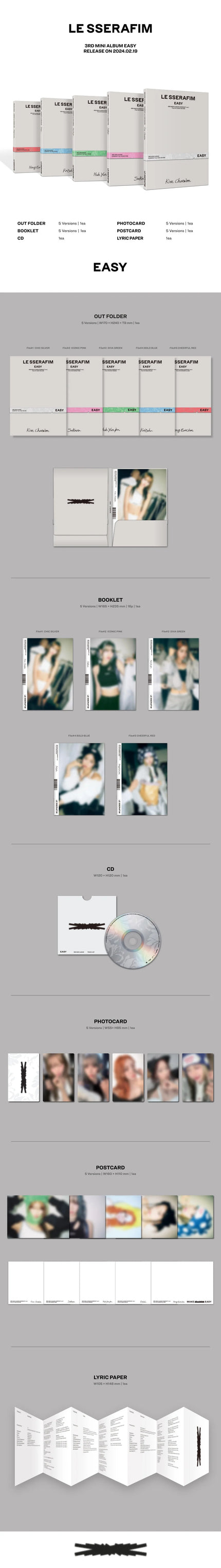 LE SSERAFIM - EASY - 3rd Mini Album (Compact Ver.)