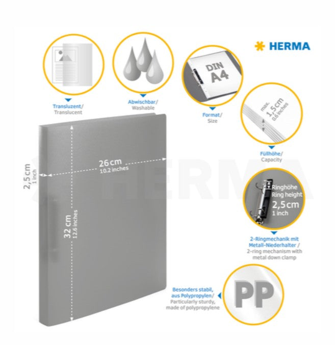 Ringbuch A4 PP Neonpink (Herma)