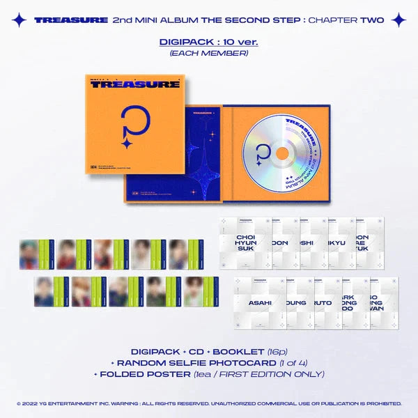 TREASURE - THE SECOND STEP : CHAPTER TWO - 2nd Mini Album (Digipack Ver.)